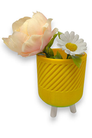 3D Gökkuşağı Renkli Saksı - Kompakt Saksı - Dekoratif ve Modern Tasarım