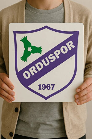 3D Orduspor Logolu Duvar Tablosu -  Taraftarlara Özel Tasarım - 22,5x22,5cm