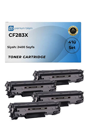 CF283X Yüksek Kapasite Muadil Toner - Laserjet Pro M201dw MFP M225dw MFP M225dn MFP M225nw - 4 Adet