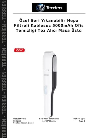 Özel Seri Yıkanabilir Hepa Filtreli Kablosuz 5000mAh Ofis Temizliği Toz Alıcı Masa Üstü