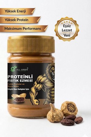 Proteinli Fıstık Ezmesi (Kakao) | Fıstık Proteini, Maca Kökü Tozu, Kakao ile | 325 gr