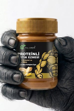 Proteinli Fıstık Ezmesi (Muz) | Fıstık Proteini, Maca Kökü Tozu ile | 325 gr