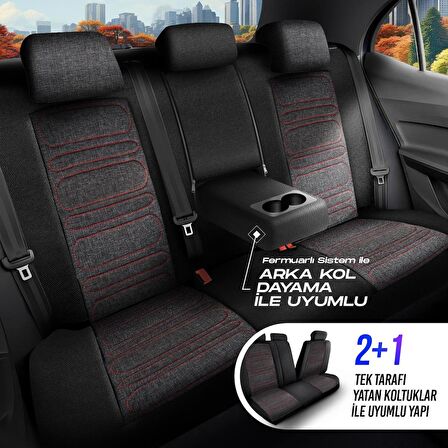 PANDA ATLANTA SERİSİ KETEN KUMAŞ OTO KOLTUK KILIFI - TAM SET