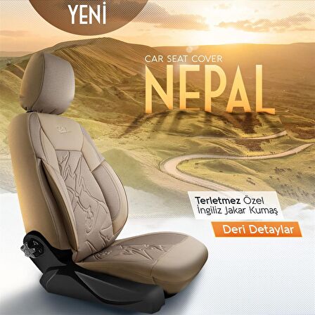 PANDA NEPAL SERİSİ İNGİLİZ JAKAR KUMAŞ  OTO KOLTUK KILIFI