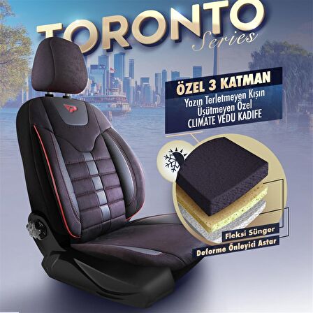 PANDA TORONTO SERİSİ SÜET KUMAŞ OTO KOLTUK KILIFI