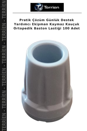 Pratik Çözüm Günlük Destek Yardımcı Ekipman Kaymaz Kauçuk Ortopedik Baston Lastiği 100 Adet