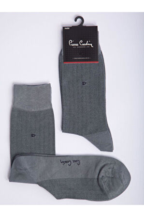 PİERRE CARDİN Modal 6'lı Erkek Renkli  Uzun Klasik Soket Çorap Code 291-PC GRİ