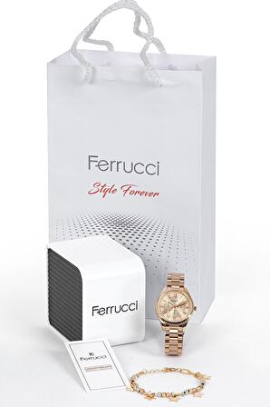 Ferrucci Metal Kadın Kol Saati FC.13911M (Bileklik Hediyeli)