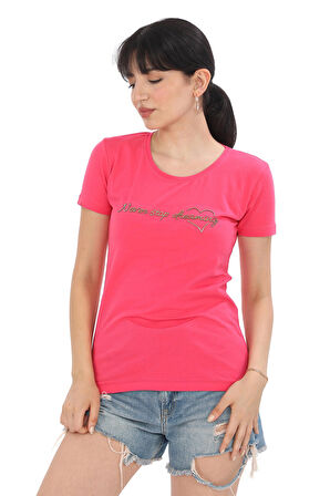 Pachie Gold Yazı Baskılı Pembe T-shirt (PC0064)