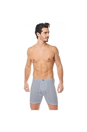 Erkek Beyaz 4'lü %100 Pamuk Büyük Beden Paçalı Arjantin Boxer