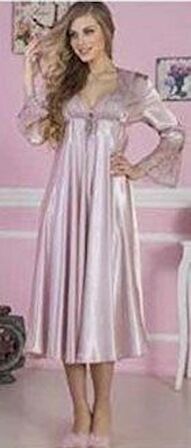 Saten Gecelik Sabahlık Pijama Takım Şort Takım 6'lı Çeyiz Seti - 6620