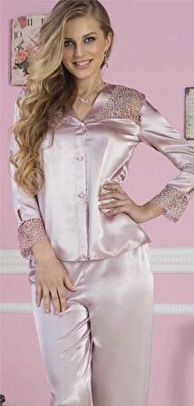 Saten Gecelik Sabahlık Pijama Takım Şort Takım 6'lı Çeyiz Seti - 6620