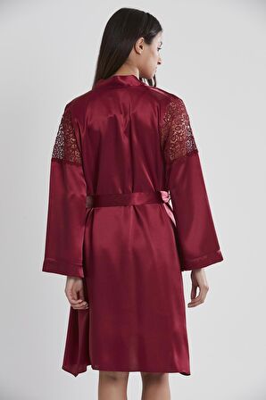 Kadın Saten Altılı Çeyiz Seti - 6955 Bordo