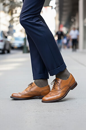 7'li Pamuk Erkek Soket Çorap Seti - Karışık Renkli Çemberli Çorap