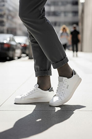 7'li Pamuk Erkek Soket Çorap Seti - Karışık Renkli Çemberli Çorap