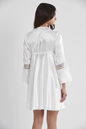 6325 Ecru 6'lı Çeyiz Saten Gecelik Seti