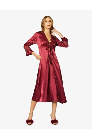 Kadın Saten Altılı Çeyiz Seti - 6025 Bordo