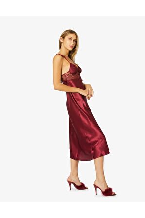 Kadın Saten Altılı Çeyiz Seti - 6025 Bordo