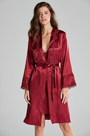 Kadın Saten Altılı Çeyiz Seti -  6965 Bordo