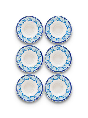 Royal Blue Porselen Çay Tabağı (Altılı Set)