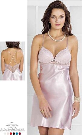 Pierre Cardin 600 Saten Kısa Gecelik