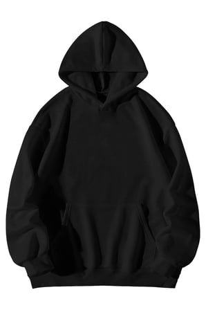 Unisex Siyah Oversize Hoodie - Playboi Carti I Am Music Baskılı 3 İplik Şardonlu Sweatshirt