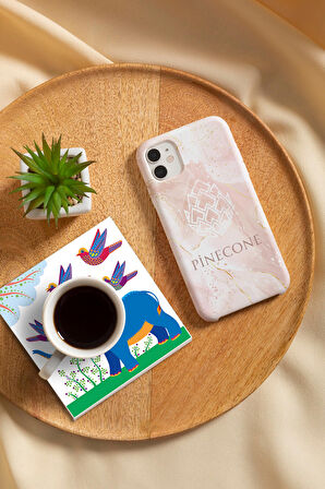 Fil Taş Bardak Altlığı Masaüstü Koruyucu Altlık 4 Parça Set 10x10cm Stone Coasters