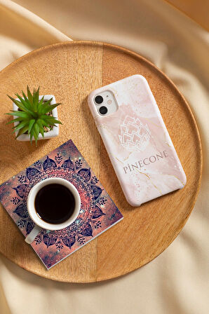 Mandala, Hayat Ağacı Taş Bardak Altlığı Masaüstü Koruyucu Altlık 4 Parça Set 10x10cm Stone Coasters