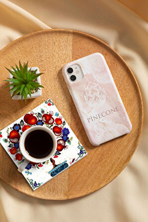 Şahmeran, Çini Sanatı, Nar Ağacı, Fatma Ana Eli (Hamsa) Taş Bardak Altlığı Masaüstü Koruyucu Altlık 4 Parça Set 10x10cm Stone Coasters