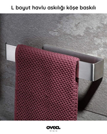 2 Li Set / Paslanmaz Çelik Havluluk ve Tuvalet Kağıtlığı / Yapışkanlı Tasarım / 26 cm-18 cm