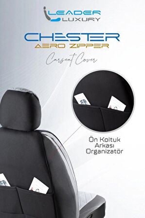 Seat İbiza YENİ Lüx Yarı Deri Oto Koltuk Kılıfı Ön Arka Takım Chester FÜME