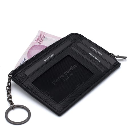 Pierre Cardin Siyah Unisex Deri Kartlık 1750F2V