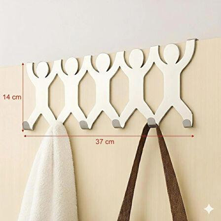 Paslanmaz Çelik Kapı Askılık/37 cm/Bornoz Askılık