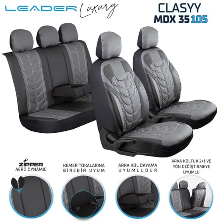 
Subaru İmpreza Lüx Deri Oto Koltuk Kılıfı Ön Arka Takım Classy Serisi FÜME