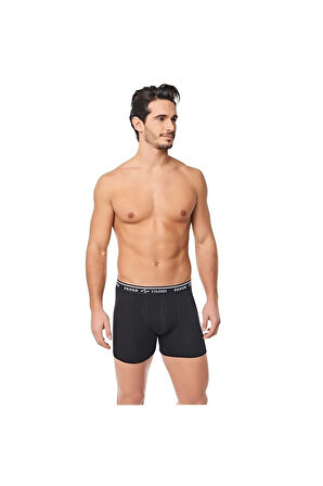 Erkek Gri 3'lü Pamuklu Likralı Boxer 0060