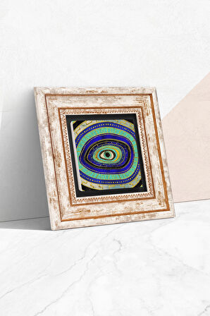 Nazar Göz Taş Duvar Tablosu Çerçeveli Duvar Dekoru Wall Art