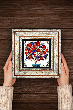 Nar Ağacı Taş Duvar Tablosu Çerçeveli Duvar Dekoru Wall Art