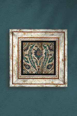 Vintage Desen Taş Duvar Tablosu Çerçeveli Duvar Dekoru Wall Art