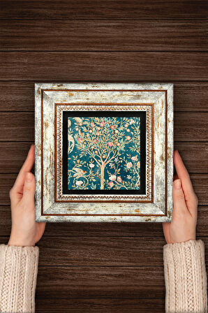 Hayat Ağacı Taş Duvar Tablosu Çerçeveli Duvar Dekoru Wall Art