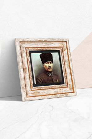 Atatürk Taş Duvar Tablosu Çerçeveli Duvar Dekoru Wall Art
