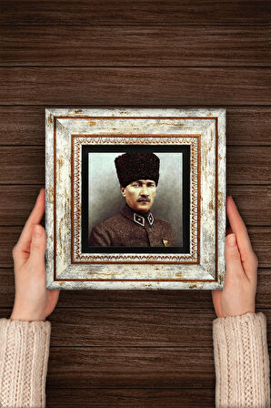 Atatürk Taş Duvar Tablosu Çerçeveli Duvar Dekoru Wall Art