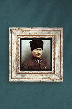 Atatürk Taş Duvar Tablosu Çerçeveli Duvar Dekoru Wall Art