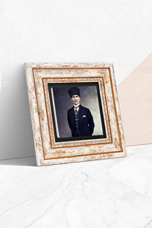 Atatürk Taş Duvar Tablosu Çerçeveli Duvar Dekoru Wall Art