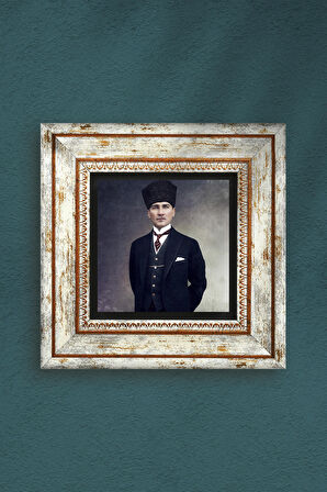 Atatürk Taş Duvar Tablosu Çerçeveli Duvar Dekoru Wall Art