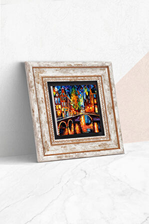 Köprü Manzarası Taş Duvar Tablosu Çerçeveli Duvar Dekoru Wall Art