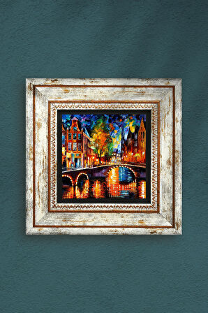 Köprü Manzarası Taş Duvar Tablosu Çerçeveli Duvar Dekoru Wall Art