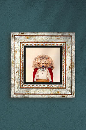 Kirpi Taş Duvar Tablosu Çerçeveli Duvar Dekoru Wall Art