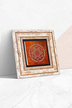 Mandala Taş Duvar Tablosu Çerçeveli Duvar Dekoru Wall Art