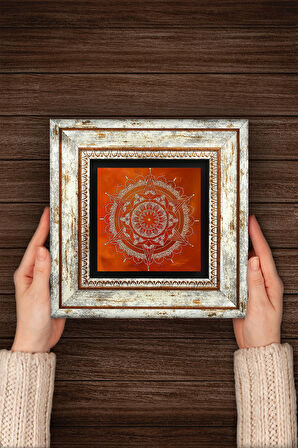 Mandala Taş Duvar Tablosu Çerçeveli Duvar Dekoru Wall Art