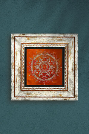 Mandala Taş Duvar Tablosu Çerçeveli Duvar Dekoru Wall Art
